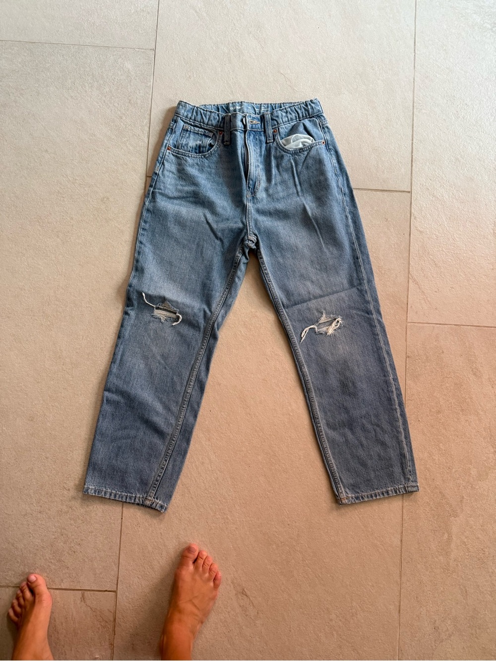 Old Navy Light Blue Distressed Girls Jeans